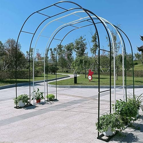 Rosenbogen, Gartenbogen for Kletterpflanzen, Rosen, Garten, Pergola, Gartenlaube Torbogen Deko Schwarz/Weiß 200x220cm, 300x220cm (Color : White, Size : W350xH220cm)
