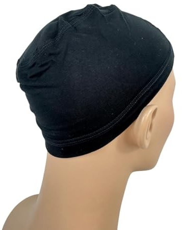 LUTTMANN® Perücken Bamboo Wig Cap Kopfschutz Unterziehhaube in Farbe schwarz - tragbar unter Echthaarperücken, Kunsthaarperücken, Kopftüchern, Kappen,Turbanen oder Reithelme