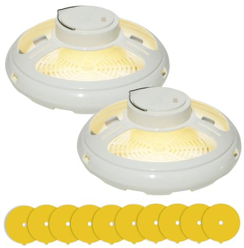 Flohfalle, 2 Stück LED Flohlichtfalle,Flea & Bed Bug Trap mit 2 Modi und 20 Fangaufklebern, für den Innen- und Außenbereich, Haustierschädlingsbekämpfung, Ungiftige Flohfanglampe, Insektenfallen