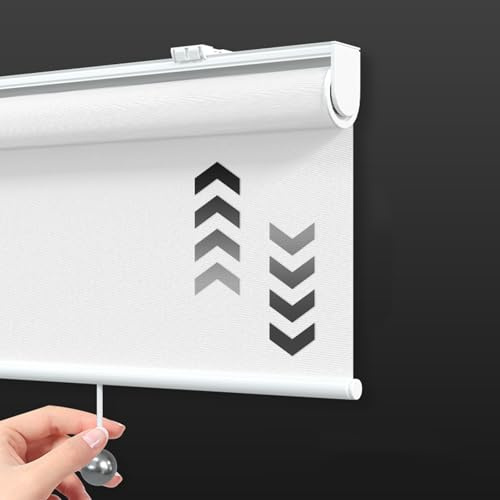 FENGSHOUU Federrollo Schnurloses Verdunklungsrollo,100% Blackout Manuelles Anheben Rollo,Hitzeschutz Sichtschutz,für Zuhause,Büro,Küche,Badezimmer,Mit Zubehör,Breite×Höhe (140cm x 120cm)
