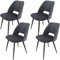 WAFTING Esszimmerstühle 4er Set, Kordsamt Stuhl Mit Dickem Cord-Schwamm Gepolsterter, Esstischstühle mit Separaten Metallbeinen, für Esszimmer, Wohnzimmer, Schlafzimmer und Empfang, Schwarz