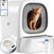 Self Cleaning Litter Tray Auto Refill, Automatic Cat Litter Box for Multiple Cats, Odor-Removal/Smart App Control/Safety Protection, Robotic Kitty Pet Litter Box Anti-Pinch, XXL