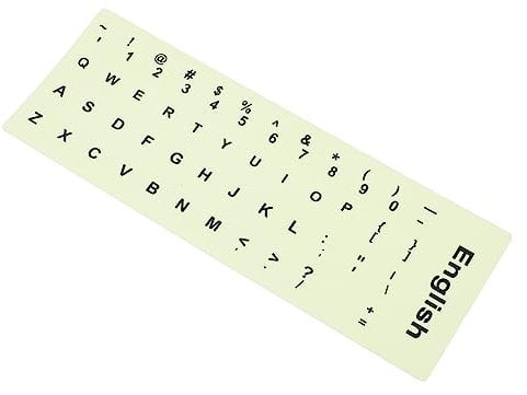 OSALADI Luminous Keyboard Sticker Glow Dark Keyboard Stickers Glowing Letter for Notebook and Desktop Computer Fluorescent Letter Lettering for Night Use