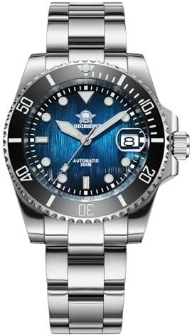 ADDIESDIVE Automatikuhr Herren BGW9 Leuchtend Saphirglas Taucheruhr 200m analoge Uhr Herren Mit Edelstahlarmband AD2078