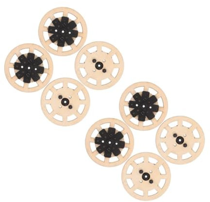 Gadpiparty 2sets Wooden Toy Car Wheel Set Diy Car Accessories Replacement Parts for Toy 4pcs*2