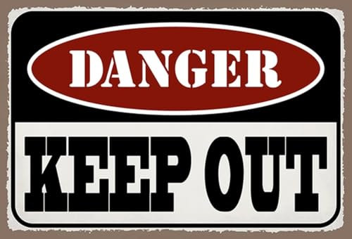 mrdeco Holzschild 20x30cm Danger Keep Out kein Zutritt Holz Schild