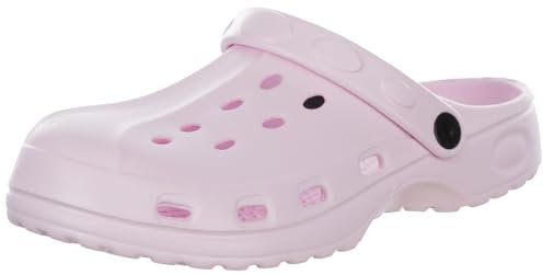Brandsseller Sabots de jardin pour femme, chaussures de jardin, chaussures de bain, mules légers, Rose, 37 EU