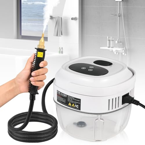 Moongiantgo Limpiador a Vapor Portátil a Alta Temperatura&Presión 2500W | Vaporeta de Mano 3.5 BAR con 1.5L Tanque de Agua, 6 Velocidades Ajustable, Maquina de Vapor para Cocina Baño Azulejos Coches