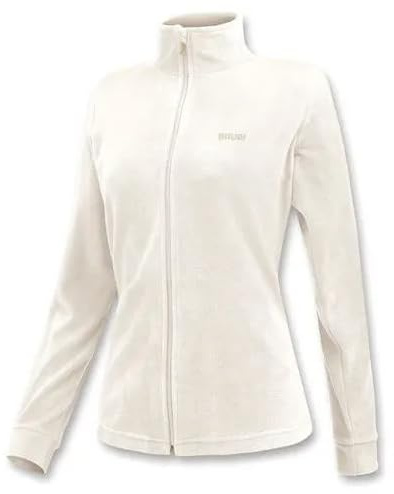 Brugi Donna Maglia in Micropile, Collo Alto con Zip Lunga, Regular Fit, Poliestere, Anti-Pilling, Ski Bianco L