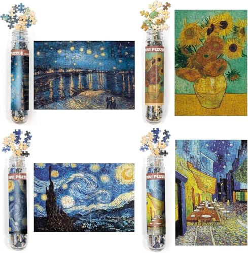 Gxdamxz Mini Puzzle Erwachsene 150 Teile, Kleines Reagenzglas Paket, 4 Stück, 15x10cm