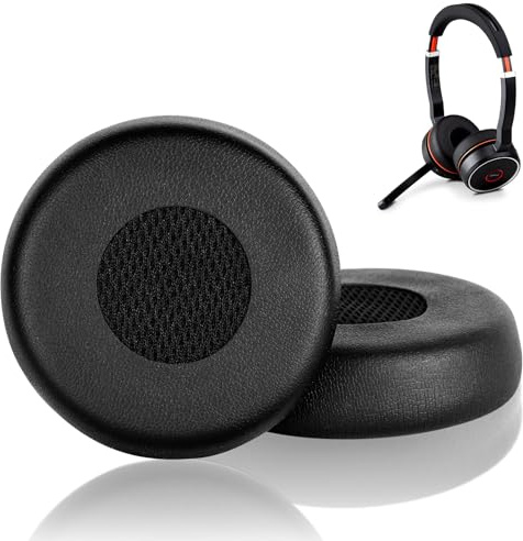 AXFEE Replacement Earpads for Jabra-Evolve 75(75UC 75MS 75SE) | On-Ear Wireless Headset, Headphone Replacement Ear Pads Cushions with Premium Softer Protein Leather and Memory Foam