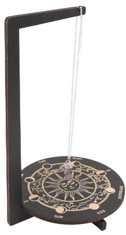 Luocute Pendel-Ausstellungsständer, Hölzerner Kristallhalter mit Astrolabium-Design für Meditationsraum, Wohnzimmer, Spirituelle Führung, 8,7 X 12,4 Zoll (B)