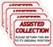 The Lazy Cow ASSISTED COLLECTION wheelie bin stickers A5-210mm x 148mm SET of 4
