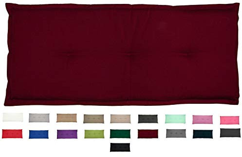 KOPU® Bankauflage Prisma Bordeaux | Auflagen für Gartenbank | Bordeaux Bank Auflagen 180 x 50 cm | 19 Einfache Farben | Dralon | Robuster Schaumstoff für zusätzlichen Komfort