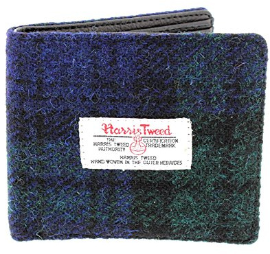 Glen Appin Harris Tweed Bi-fold Wallet (Colour 60 Black Watch)
