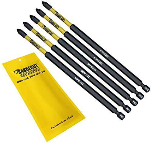 5 x SabreCut SCPH1152_5 152mm PH1 Magnetic Impact Screwdriver Driver Bits Set Phillips Heavy Duty