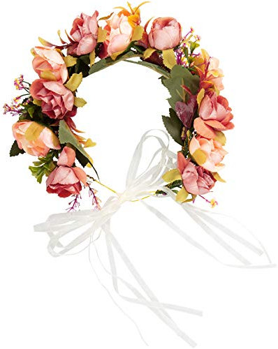 dressforfun 302790 Blumen Stirnband Haarband Blumenkranz, größenverstellbar, für Hochzeit oder Trachten Party