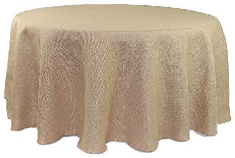 Your Chair Covers - 308 cm runde, rustikale Jute-Tischdecke für Hochzeit, Party, Küche, Zuhause, Esstisch