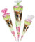 Schultüte - süßes REH - Rehkitz & Blumen - 35-85 cm - Größe wählbar - 6 eckig - Organza - Tüllabschluß - Zuckertüte - mit/ohne Kunststoff Spitze - Nestler..