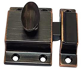 QCAA Lot de 2 loquets de placard ovales traditionnels, en laiton massif, 5,1 cm, pour placard et autres meubles, ORB classique vénitien (bronze huile), fabriqués à Taiwan