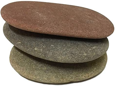 juexiyarticle 10-12cm Flach Steine Groß zum Bemalen,Naturkiesel Dekorativer Malen Kieselsteine Deko,3 Stücke