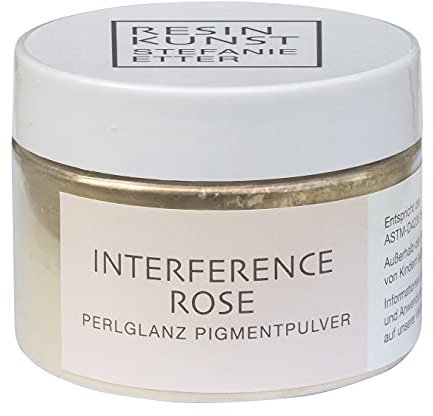 Resin Kunst Perlglanz Pigmentpulver, Interference Rose, 50 g, Mica Pulver, Farbpigmente, Farbe für Kunstharz, Epoxidharzfarbe in Rose