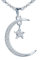 MicVivien Collana con Ciondolo Luna e Stella in Argento 925, Pendente Mezzaluna Argento con Zirconia Collana Donna Gioielli per Mamma Fidanzata Moglie