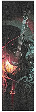 Vnurnrn Süße Vintage Kunst Gitarre Skateboard Griffband Griptape Schleifpapier Blasenfrei Rutschfest Skating Board Longboard Roller Aufkleber 84x23cm