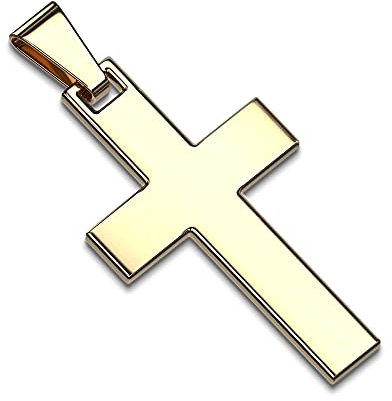 Treuheld® Kreuz Ketten-Anhänger aus Edelstahl | 4 Farben [03.] - Gold