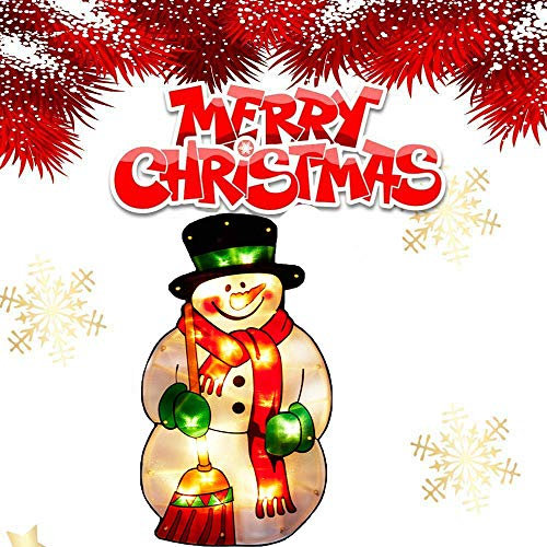 Luci Appese A Ventosa Di Natale, Lampade di Natale LED Finestra Appeso Luci,Giardino, Interna Esterno Decorazione Della Parete Ornamenti Decorativi Appesi (Pupazzo di neve)