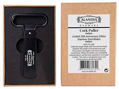 Cavatappi ALANDIA Edizione Limitata | Nero con Lame in Acciaio Inox | Cavatappi per Assenzio, Vino