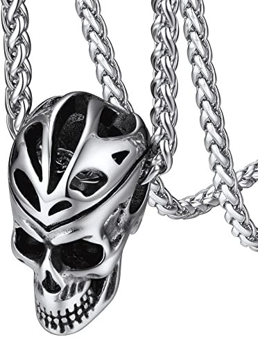 FaithHeart Punk Gotik Totenkopf Anhänger mit Keltischer Knot Symobl Herren Jungen Skull Schädel mit Geschenkebox für Herren Jungen