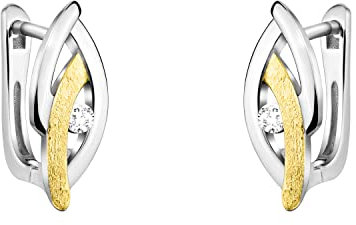SOFIA MILANI - Damen Ohrringe 925 Silber - teils vergoldet/golden - Bicolor Ohrhänger - E1708
