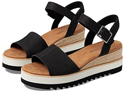 TOMS Diana Damen-Pantoletten | Verstellbare Knöchelschnalle, CloudBound Foam Comfort, leichte Seilzwischensohle, strukturierte EVA-Außensohle