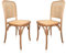 Toscana, Pack 2 Sillas de Comedor, Silla Salón, Acabado en Madera Natural y Ratan, Medidas: 43,5 cm (Ancho) x 44,5 cm (Largo) x 87,5 cm (Alto)