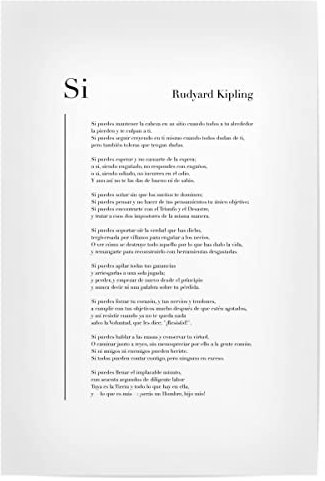 artboxONE Poster 45x30 cm Typografie SI de Rudyard Kipling hochwertiger Design Kunstdruck - Bild if dichter gedicht