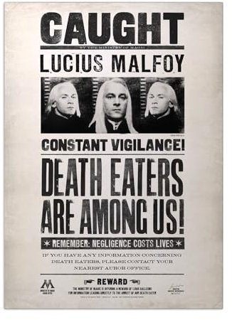 Displate Offiziell Harry Potter MetallPoster Magnetische Befestigung Inklusive Lizenziert Bilder Hochwertiges Poster Letters and Posters - Caught Lucius Malfoy 45 cm x 32 cm