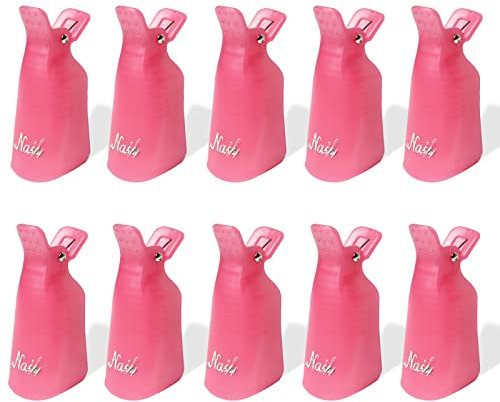 Cooetr Pince Vernis Semipermanent, 10 Pièces Clips Dissolvant De Vernis à Ongles, Capuchon Ongle Vernis Semipermanent,Pour le Nettoyage des Ongles Retrait De Vernis à Gel UV