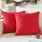 Artscope Juego de 2 Navidad Fundas de Cojines Decorativas Cuadradas de Lino 60 x 60 cm para Decoración del Hogar Sofá Dormitorio Coche 24x24 Rojo