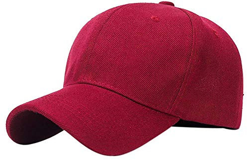 Kangqifen Herren Damen Einfache Einfarbiger Baseball Caps Kappe Mütze mit Klettverschluss Mehrfarbige Optionen Scharlachrot