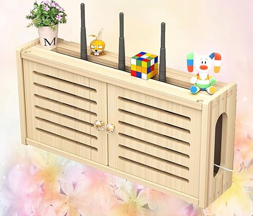 Router Schrank Wandmontage WLAN Box Halterung Verstecken Kabel Verstecken Box Wand Kleines SchräNkchen,C-48x24cm
