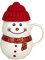 One Christmas Cup Snowman Ceramic Coffee Mug with Lid Hot Cold Drink Festive Ornament Tableware Teacup (Red)