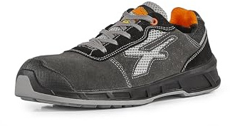 U POWER Mars Sicherheitsschuhe mit Obermaterial aus perforiertem Wildleder, Zehenkappe aus leichtem Verbundstoff, Save & Flex Plus System, Bleigrau Schwarz, 44 EU