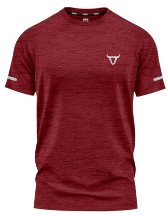 Mens T Shirt Premium Quality Tee with Melange Effect Reflective Logo Comfortable FitAthletic Fit Moisture Wicking Sports Style T-Shirts