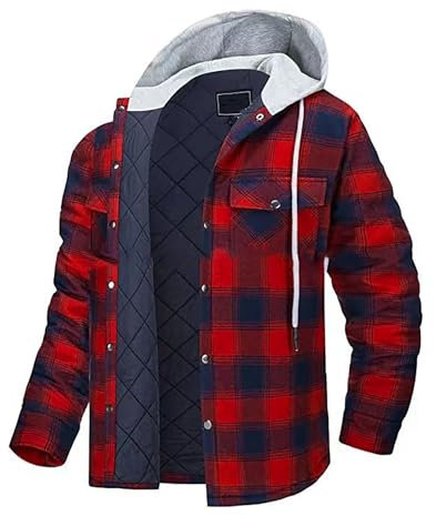 Allence 2024 Chemises Homme en Flanelle Chemises Casual à Carreaux Manches Longues Chemise Chaude de Bucheron Regular Fit Chemise Homme Coton Épaisse Doublée de Flanelle Hiver Printemps