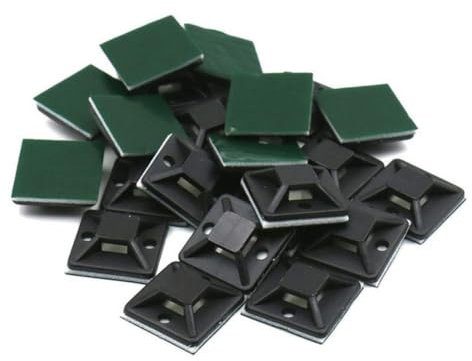 Cable Tie Mounts, 100 Pack Self Adhesive Wire Tie Base Holders, 20 x 20mm Adhesive Backed Zip Tie Base Holders, Replacing Parts Self Adhesive Base for Office Cables Wire Management(Without Cable Tie)