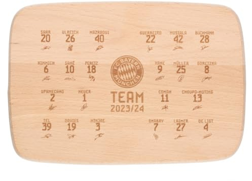FC Bayern München Frühstücksbrettchen - Signature - Holz | Brettchen | FCB | Brotzeitbrettchen | Unterschriften