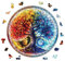 GLOBLELAND 200 Stück Yin Yang Baum des Lebens Holzpuzzles Für Erwachsene 22.7x22.7 cm Holzpuzzles Für Erwachsene Einzigartige Geformte Holzpuzzles Bunte Puzzles Für Weihnachten