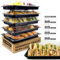 Lot de 5 Plateaux à Sandwich avec couvercles – Plateaux Buffet en Plastique réutilisables pour Traiteur, Plateaux à sandwichs et préparation des Repas – 39 x 29 x 7,5 cm