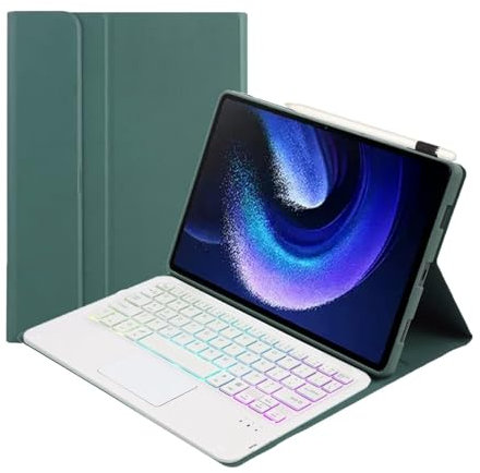 Tastaturhülle für , Kabellose Bluetooth Tastatur mit Schutzhülle für Mi Pad 6 6 Pro, Tragbare PU Leder Ständerhülle mit Magnetischer Abnehmbarer Kabelloser Tastatur